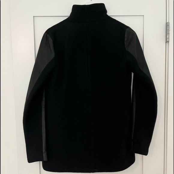 THEORY Naomo Jacket Black Wool & Leather - Picture 2 of 6